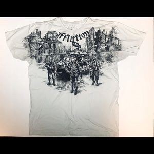 Men’s white Affliction t shirt XL